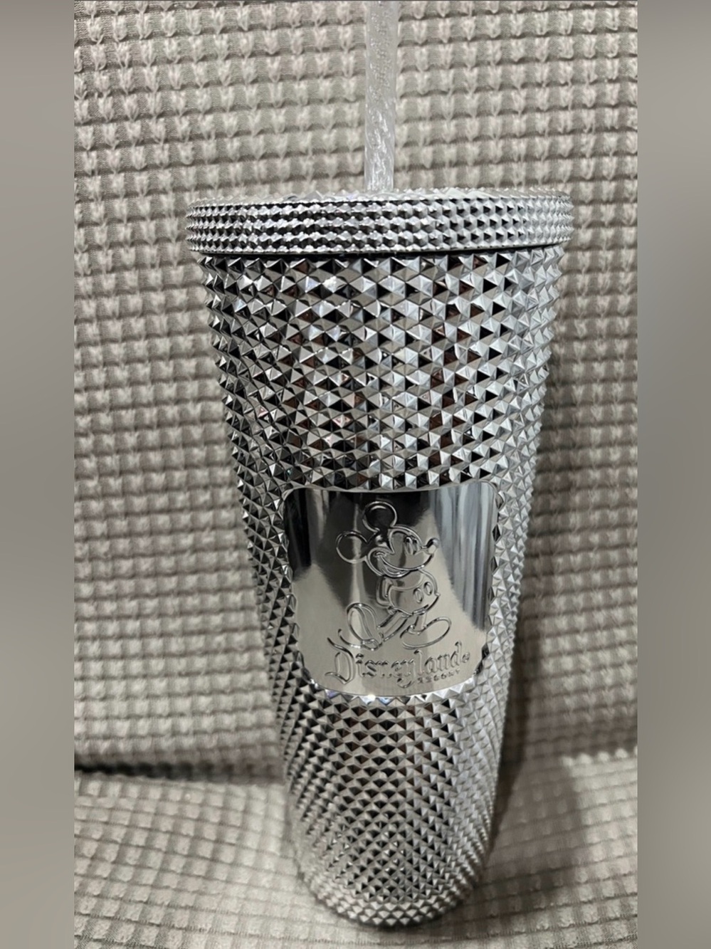 Disney 100 Platinum Starbucks Tumbler with Mickey plaque 24oz
